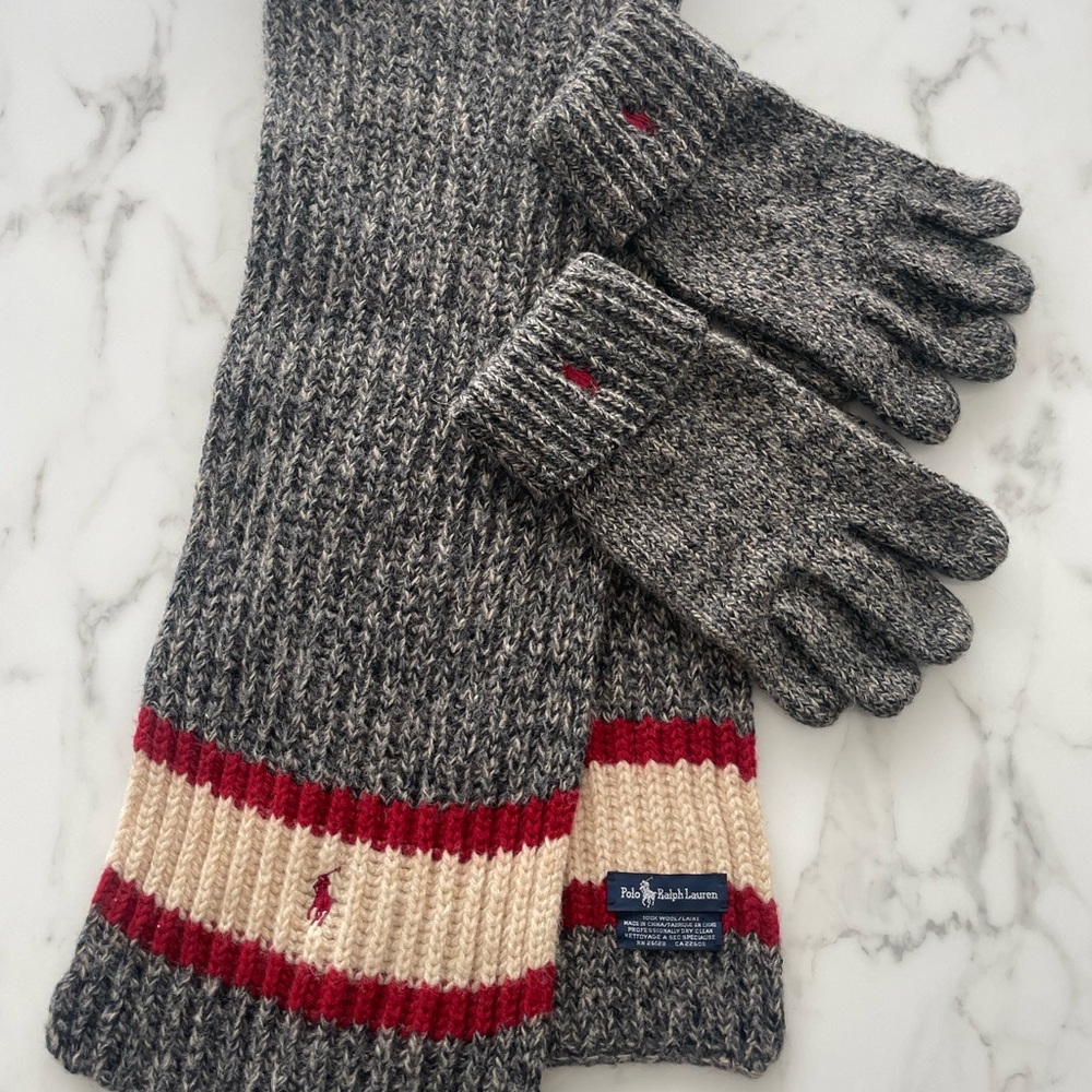 100% Wool Scarf and Glove Set
